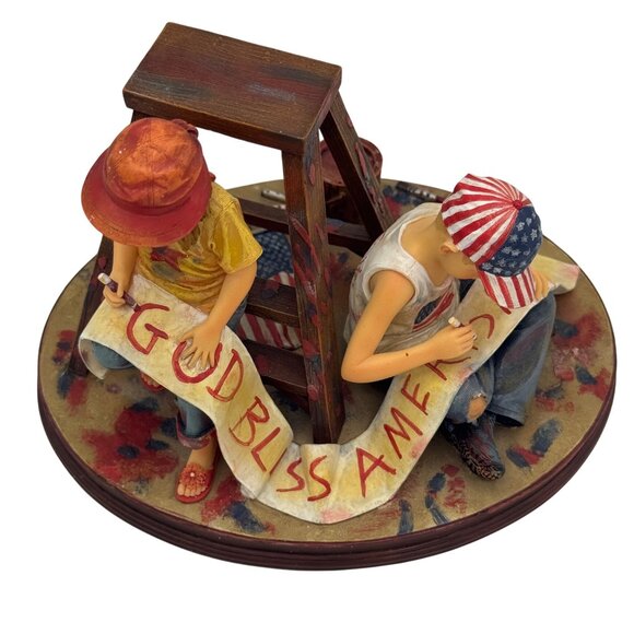 Patriotic Figurine By Demdaco Mama Says...God Bless America - Picture 2 of 5